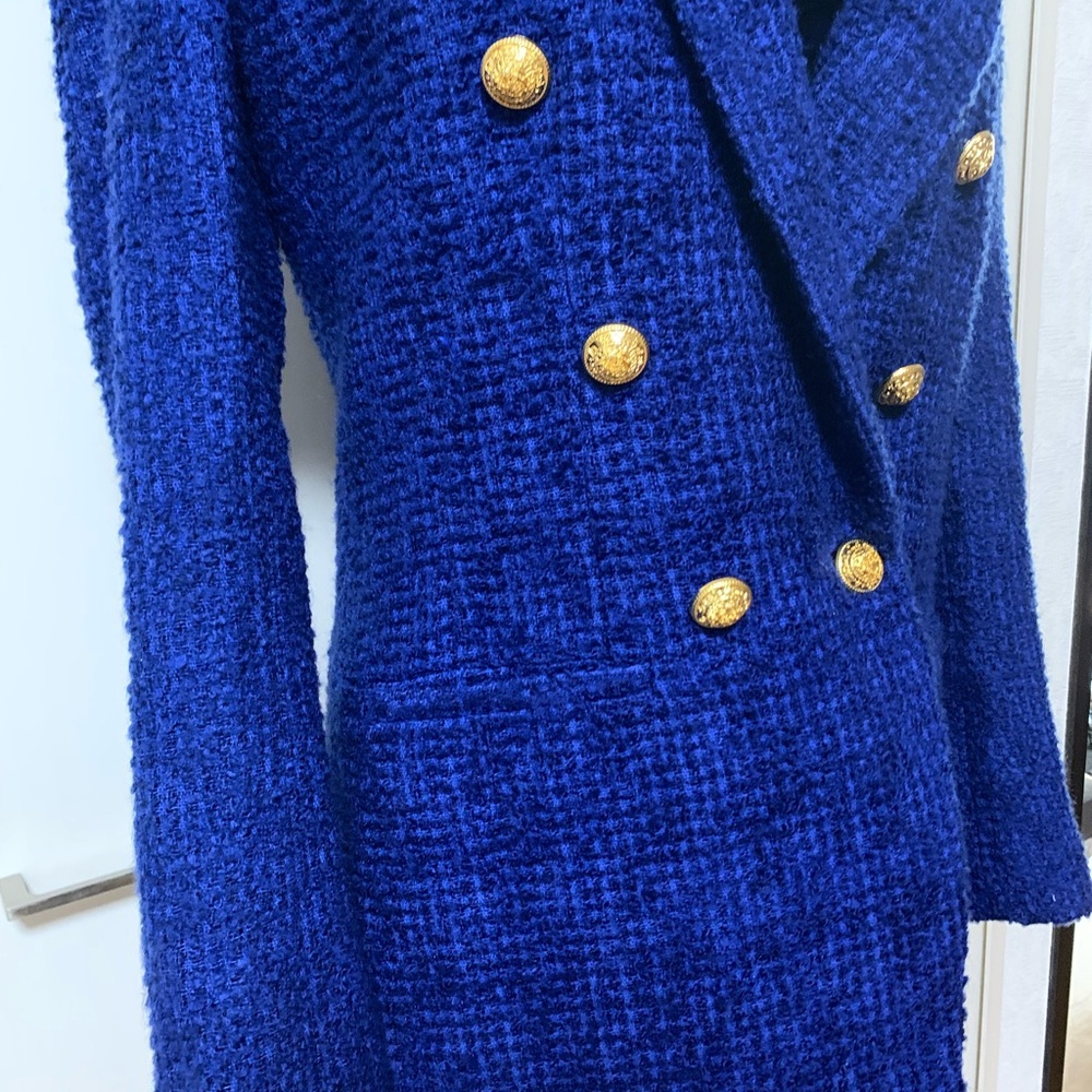 NWOT Zara Blue Textured Blazer Sz XS